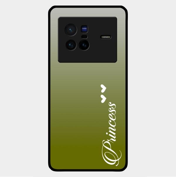 Customize Name Gradient Glass Case Cover Mint Green For Vivo X80 5G