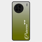 Customize Name Gradient Glass Case Cover Mint Green For Vivo X90 5G