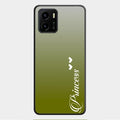 Customize Name Gradient Glass Case Cover Mint Green For Vivo Y01