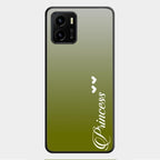 Customize Name Gradient Glass Case Cover Mint Green For Vivo Y01