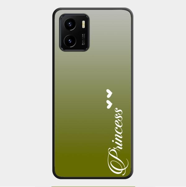 Customize Name Gradient Glass Case Cover Mint Green For Vivo Y01