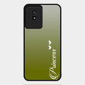 Customize Name Gradient Glass Case Cover Mint Green For Vivo Y02T
