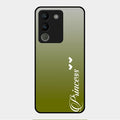 Customize Name Gradient Glass Case Cover Mint Green For Vivo Y200 5G