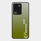 Customize Name Gradient Glass Case Cover Mint Green For Vivo Y200 5G