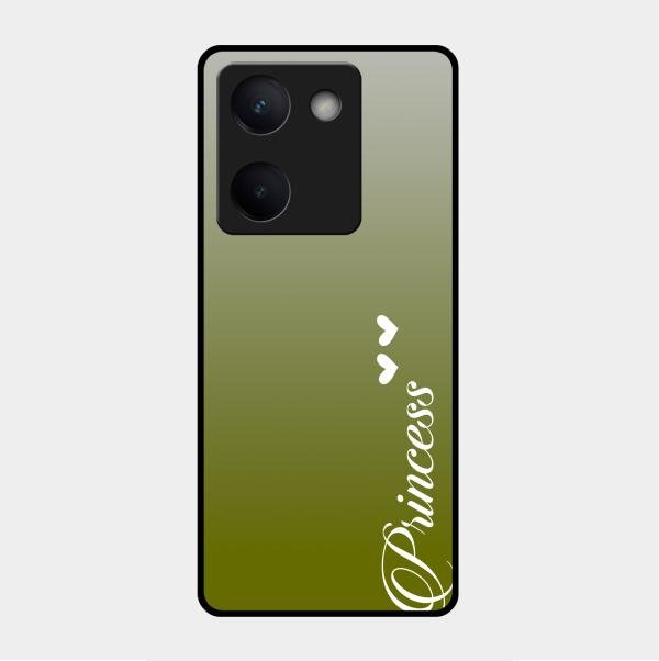Customize Name Gradient Glass Case Cover Mint Green For Vivo Y200 Pro 5G