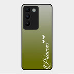 Customize Name Gradient Glass Case Cover Mint Green For Vivo Y200E 5G