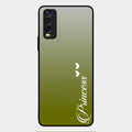 Customize Name Gradient Glass Case Cover Mint Green For Vivo Y20T