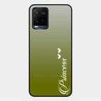 Customize Name Gradient Glass Case Cover Mint Green For Vivo Y21A
