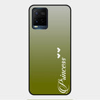 Customize Name Gradient Glass Case Cover Mint Green For Vivo Y21E