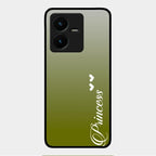 Customize Name Gradient Glass Case Cover Mint Green For Vivo Y22
