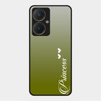 Customize Name Gradient Glass Case Cover Mint Green For Vivo Y27