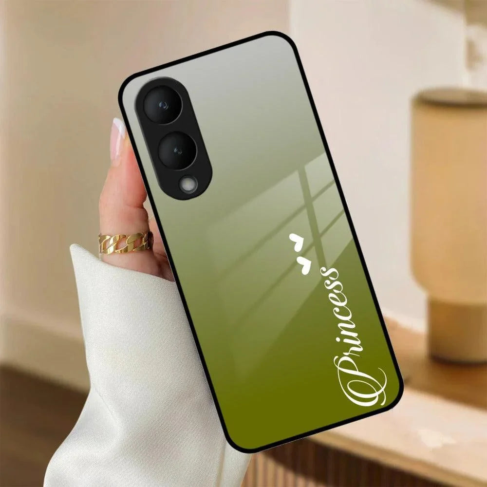 Customize Name Gradient Glass Case Cover Mint Green For Vivo - ShopOnCliQ