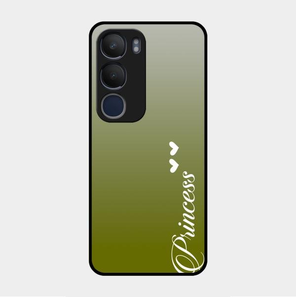 Customize Name Gradient Glass Case Cover Mint Green For Vivo Y29 5G