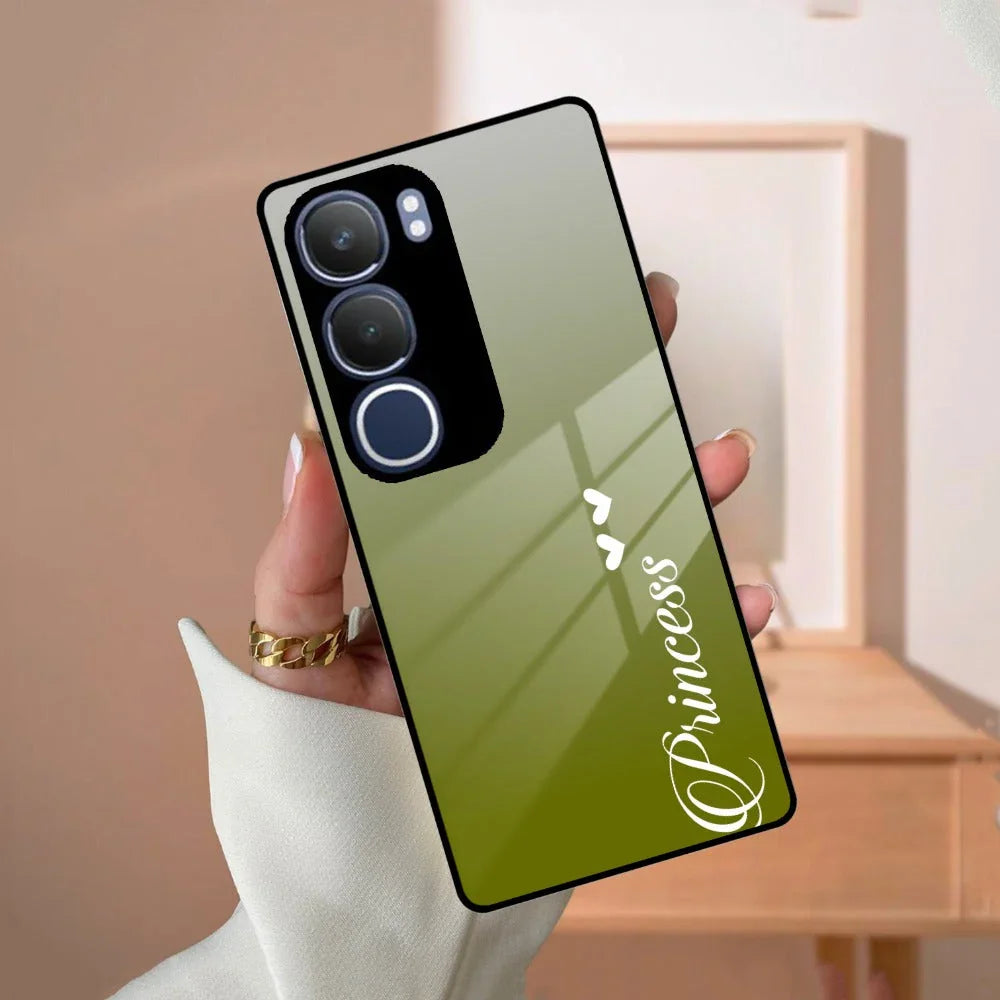 Customize Name Gradient Glass Case Cover Mint Green For Vivo - ShopOnCliQ