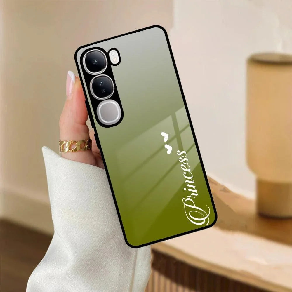 Customize Name Gradient Glass Case Cover Mint Green For Vivo - ShopOnCliQ