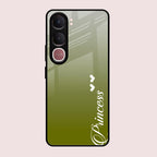 Customize Name Gradient Glass Case Cover Mint Green For Vivo Y31 5G