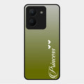 Customize Name Gradient Glass Case Cover Mint Green For Vivo Y36