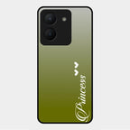 Customize Name Gradient Glass Case Cover Mint Green For Vivo Y36