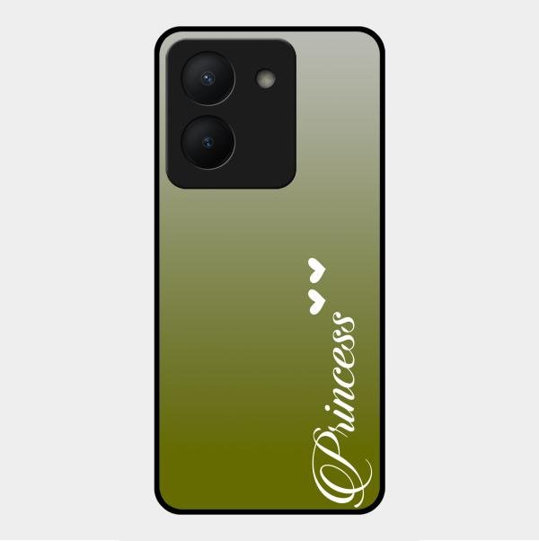 Customize Name Gradient Glass Case Cover Mint Green For Vivo Y36
