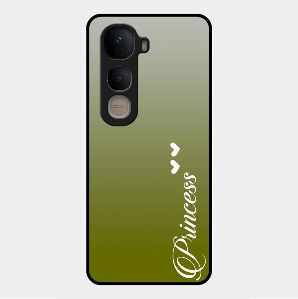 Customize Name Gradient Glass Case Cover Mint Green For Vivo Y400 5G
