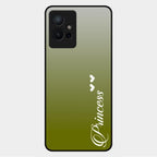 Customize Name Gradient Glass Case Cover Mint Green For Vivo Y75 5G