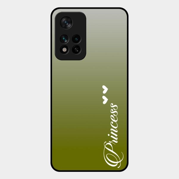 Customize Name Gradient Glass Case Cover Mint Green For Xiaomi 11I 5G