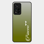 Customize Name Gradient Glass Case Cover Mint Green For Xiaomi 11I 5G