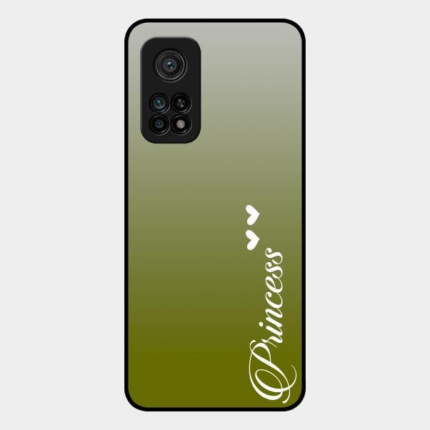Customize Name Gradient Glass Case Cover Mint Green For Xiaomi Mi 10T Pro 5G