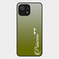 Customize Name Gradient Glass Case Cover Mint Green For Xiaomi Mi 11 Lite