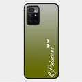 Customize Name Gradient Glass Case Cover Mint Green For Xiaomi Redmi 10 Prime