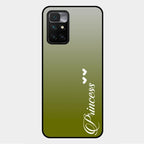 Customize Name Gradient Glass Case Cover Mint Green For Xiaomi Redmi 10 Prime