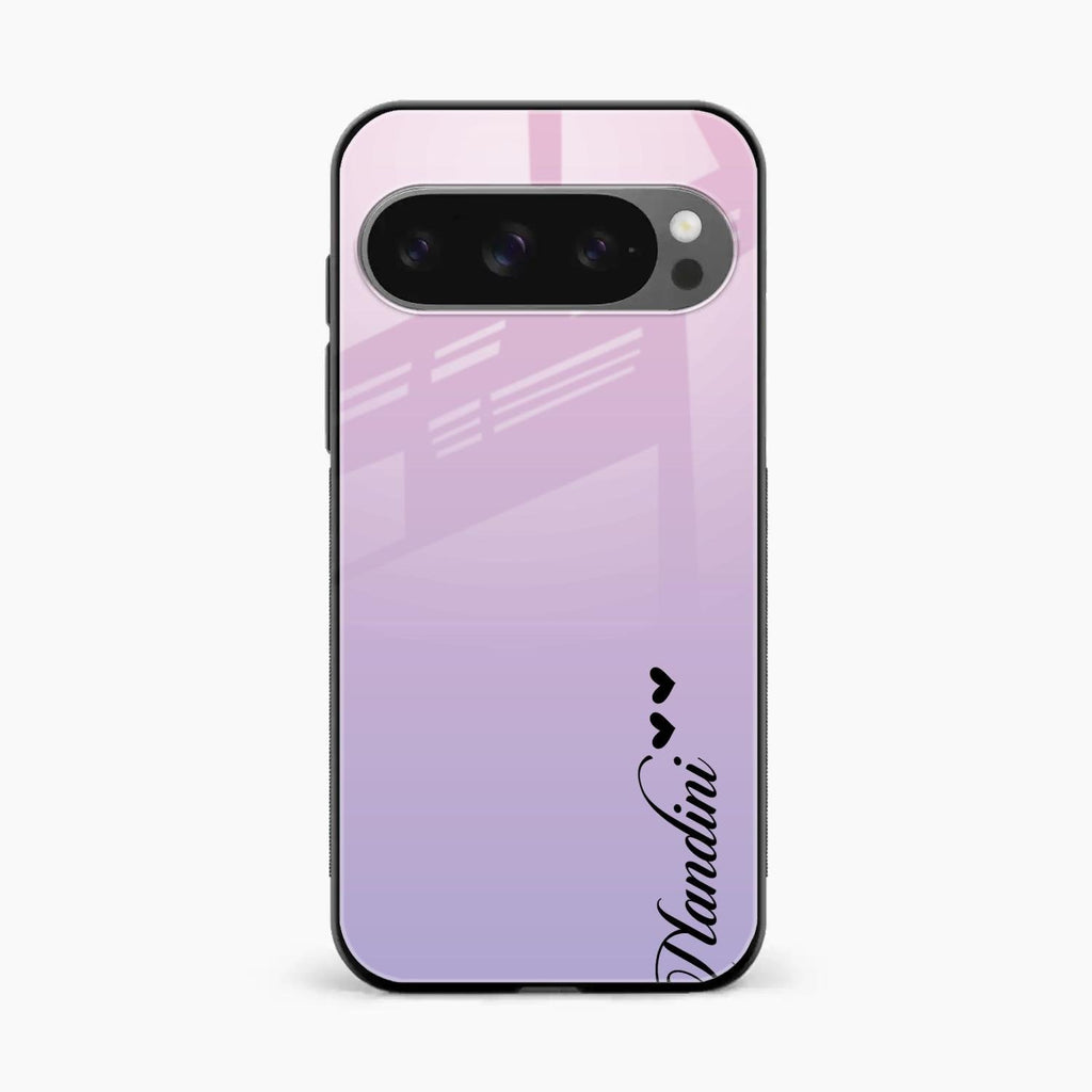 Customize Name Gradient Glass Case Cover Pink For Google Pixel 10 Pro