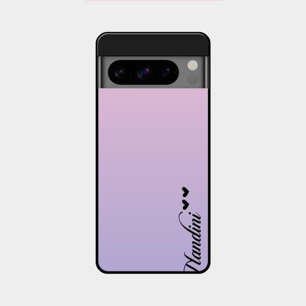 Customize Name Gradient Glass Case Cover Pink For Google Pixel 8 Pro 5G