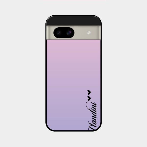 Customize Name Gradient Glass Case Cover Pink For Google Pixel 8A 5G
