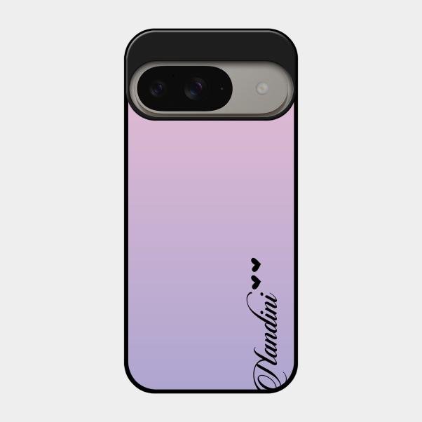 Customize Name Gradient Glass Case Cover Pink For Google Pixel 9 5G