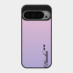 Customize Name Gradient Glass Case Cover Pink For Google Pixel 9 Pro 5G