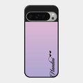 Customize Name Gradient Glass Case Cover Pink For Google Pixel 9 Pro Xl
