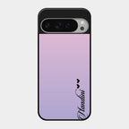 Customize Name Gradient Glass Case Cover Pink For Google Pixel 9 Pro Xl
