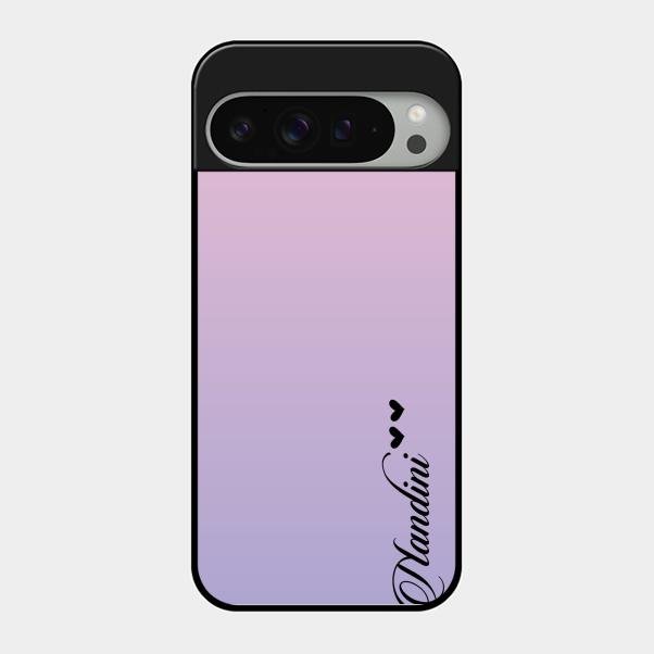 Customize Name Gradient Glass Case Cover Pink For Google Pixel 9 Pro Xl