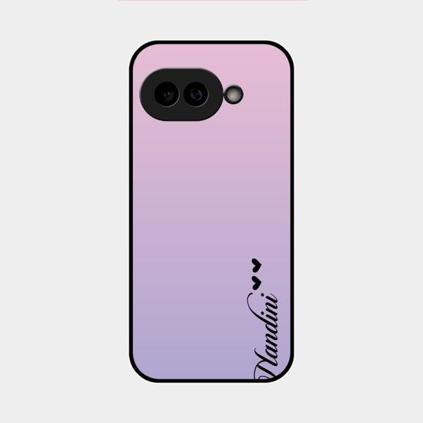 Customize Name Gradient Glass Case Cover Pink For Google Pixel 9A 5G