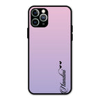 Customize Name Gradient Glass Case Cover Pink For iPhone 11 Pro Max