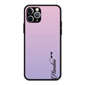 Customize Name Gradient Glass Case Cover Pink For iPhone 11 Pro