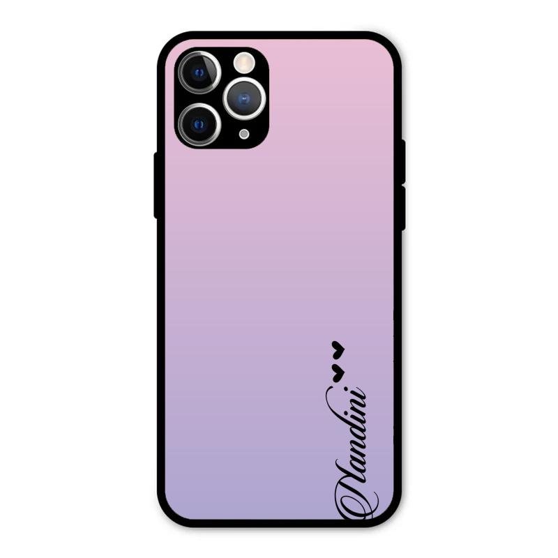 Customize Name Gradient Glass Case Cover Pink For iPhone 11 Pro