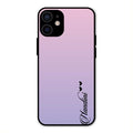 Customize Name Gradient Glass Case Cover Pink For iPhone 12 mini