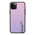 Customize Name Gradient Glass Case Cover Pink For iPhone 12 Pro