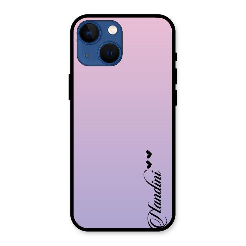 Customize Name Gradient Glass Case Cover Pink For iPhone 13 mini