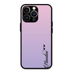 Customize Name Gradient Glass Case Cover Pink For iPhone 13 Pro Max