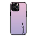 Customize Name Gradient Glass Case Cover Pink For iPhone 13 Pro