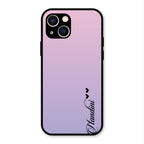 Customize Name Gradient Glass Case Cover Pink For iPhone 13