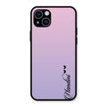 Customize Name Gradient Glass Case Cover Pink For iPhone 14 Plus
